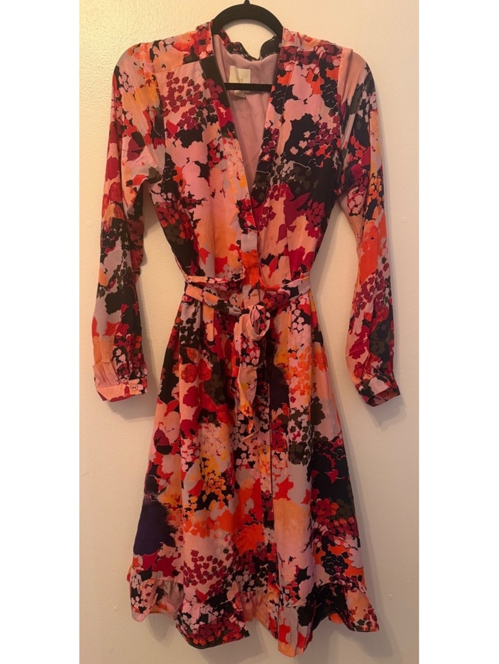 Maeve Floral Silk Wrap Dress Size 12